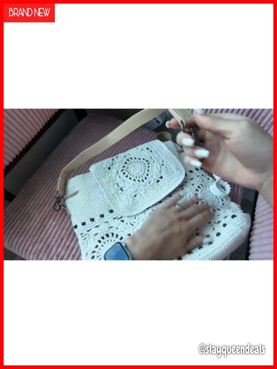 Handmade Crochet Backpack for Women Boho Rucksack Cotton Rope Adjustable Straps